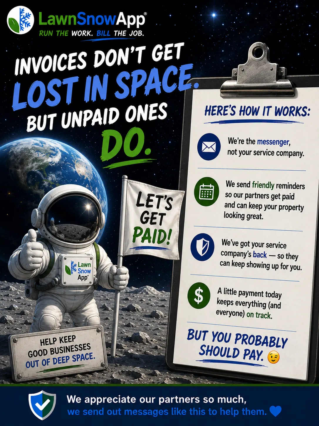 LAWNSNOWAPP Deep Space visual slide